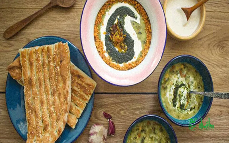 انواع آش تهیه شده با سبزی خشک آش 